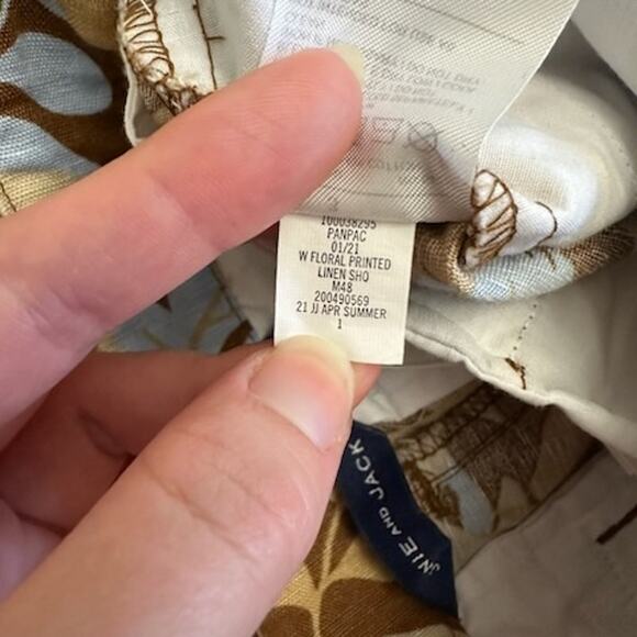 Janie and Jack Boys Shorts 3T Linen Cotton Floral Hawaiian Print Brown Blue NWT - Picture 11 of 11